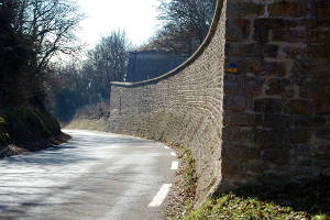 Wall overlooking the road
